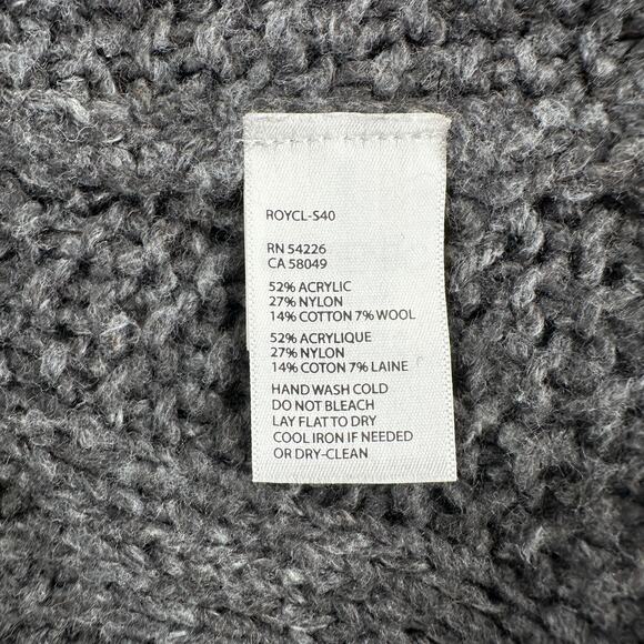 Royal Robbins Dark Gray Cozy Knit Open Cardigan Tie Front XS Wool Blend - Picture 7 of 8